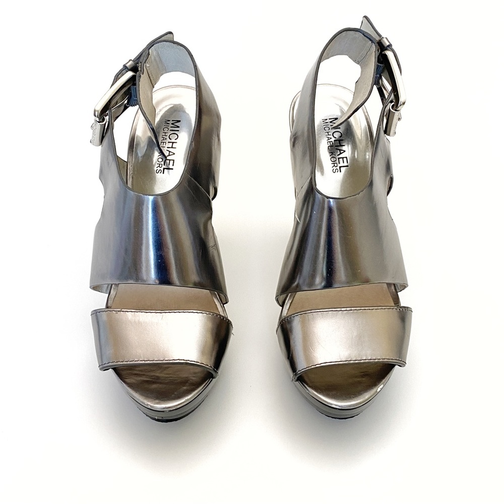 michael kors silver heels